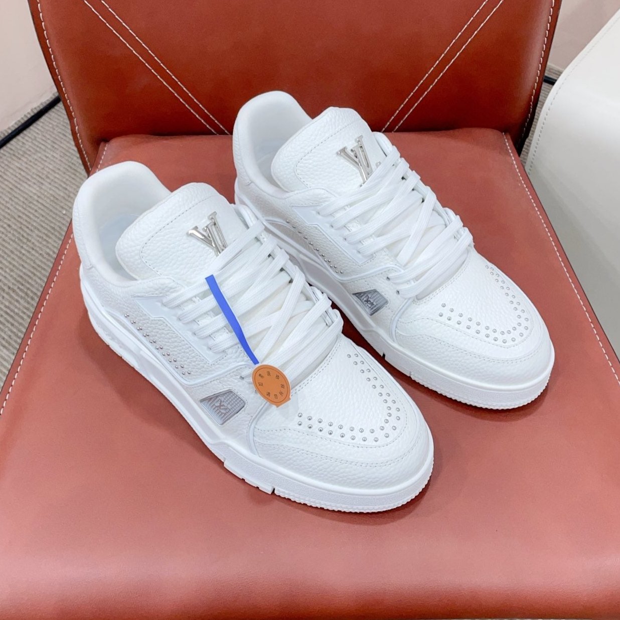 TRAINER SNEAKER IN WHITE CALFSKIN、mysite、Cacoeks