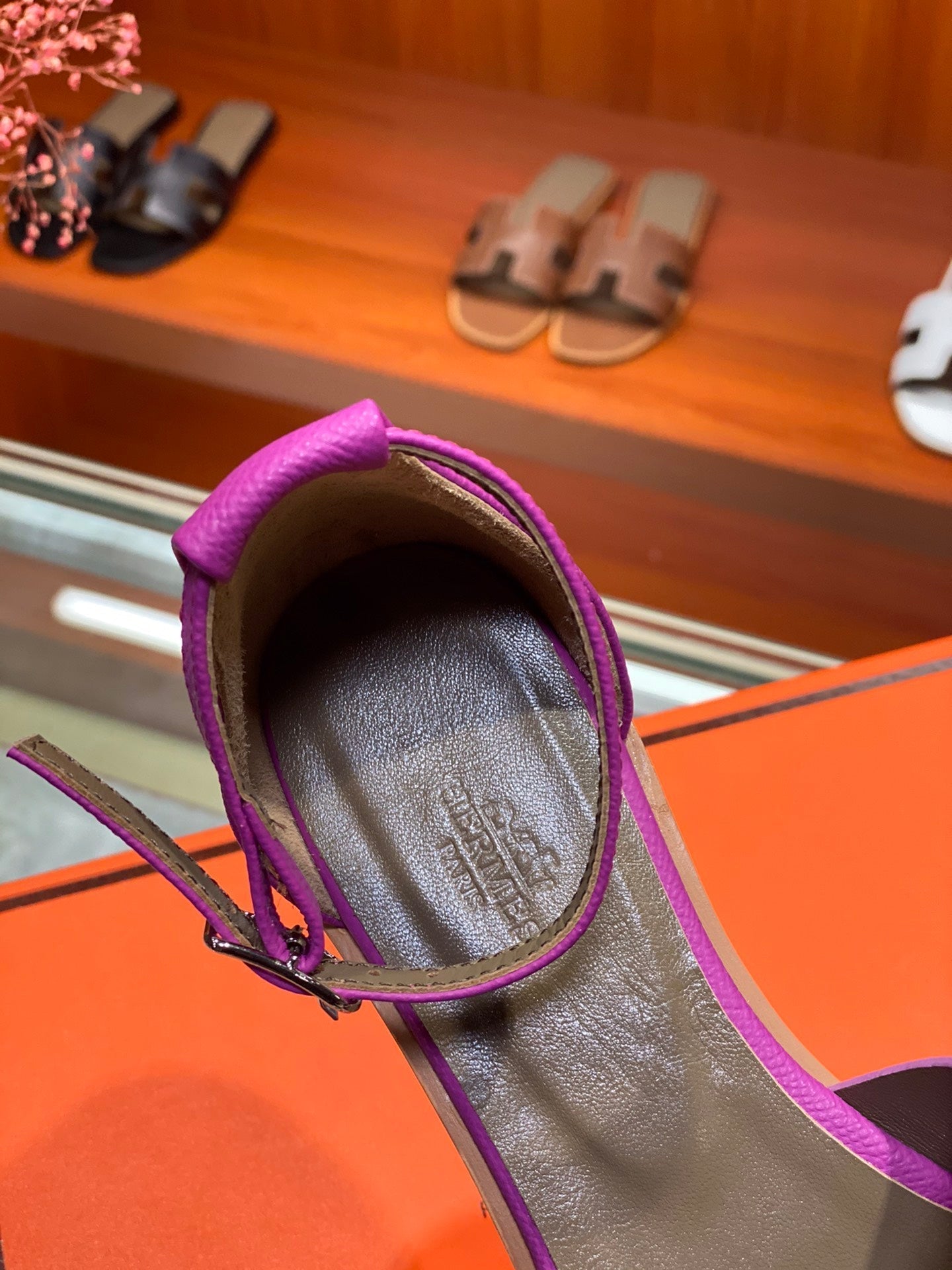 SANTORINI SANDAL RED VIOLET CALFSKIN、mysite、Cacoeks