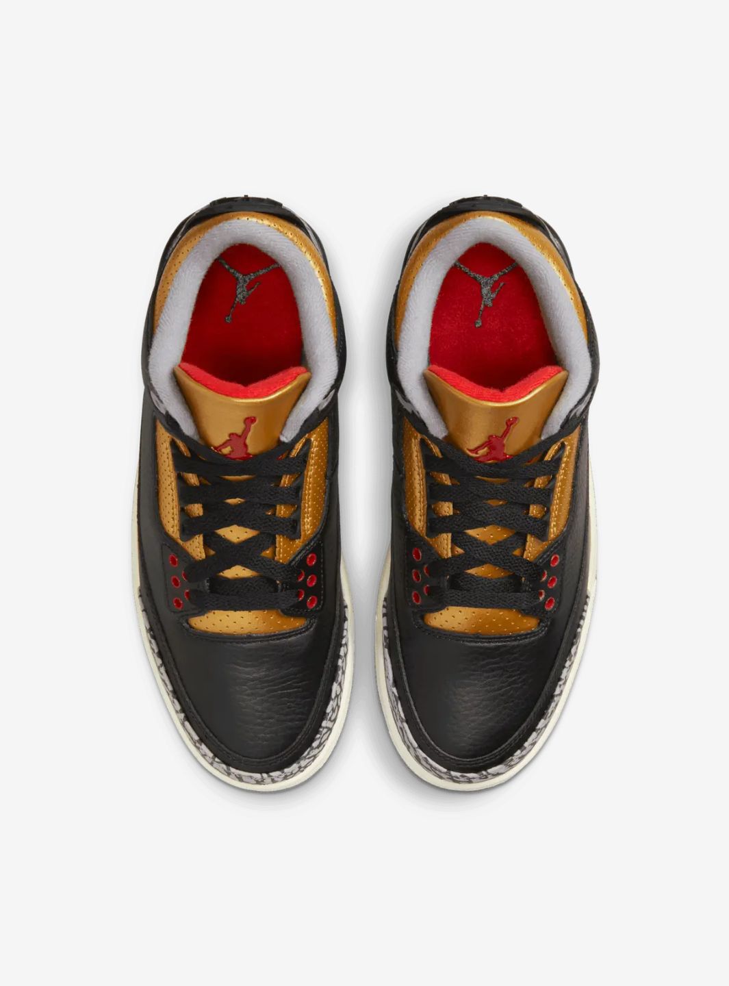 Air Jordan 3 Retro Black Cement Gold、JORDAN、Cacoeks