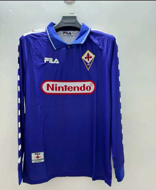 1998/1999 Retro Long Sleeve Fiorentina Home Soccer Jersey 1:1 Thai Quality:football jersey mysite: unitedjerseyfootball 邓江浪:football