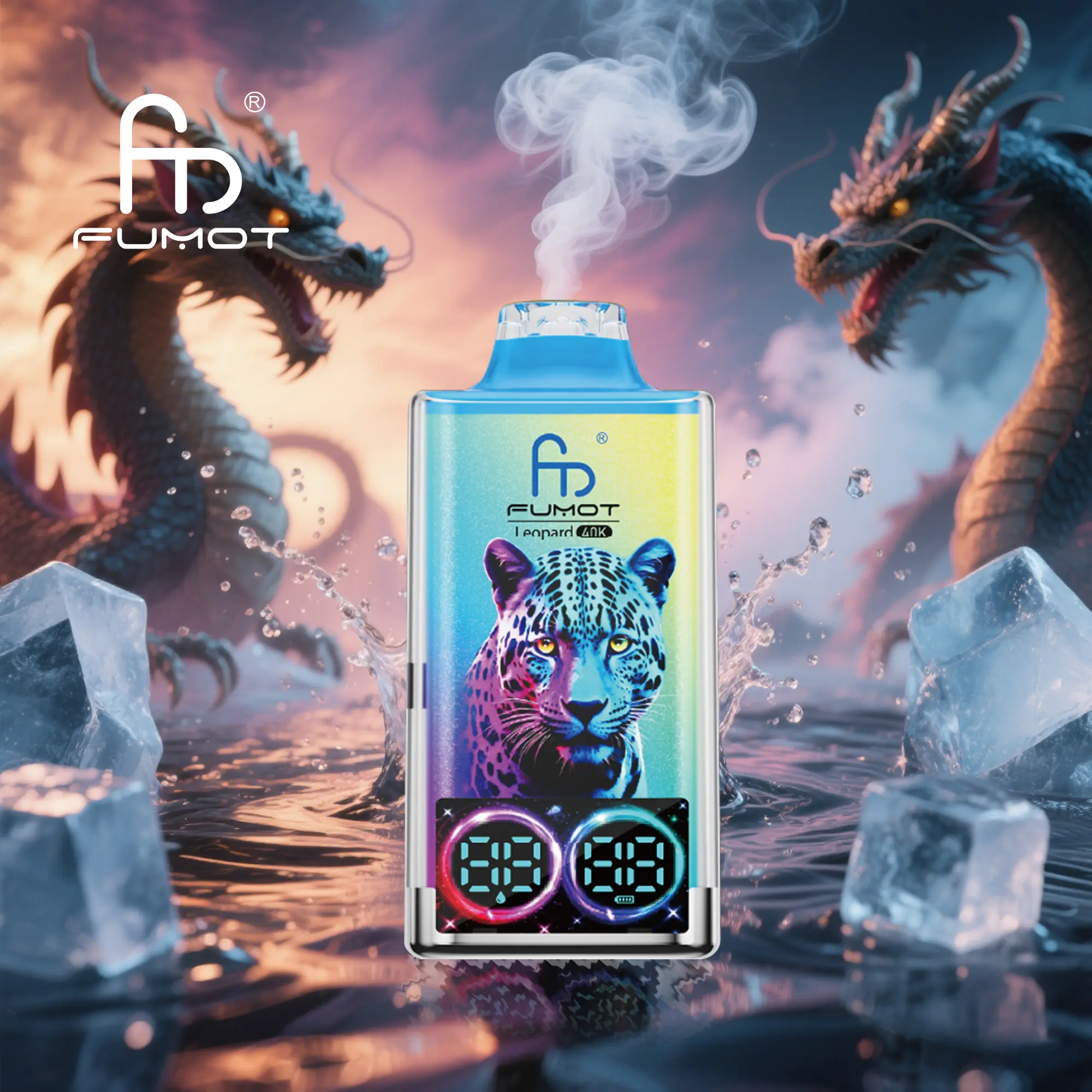  Fumot Leopard 40000 40K Puffs Original Edition Dual Mesh LCD Display Disposable Vapevpae005 vapeing vape