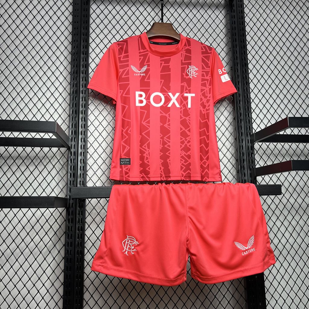 ManixJersey.com | Glasgow Rangers 24-25 Red Goalkeeper Kids Kit -Customize Name, Number and Patch | Worldwide Shipping