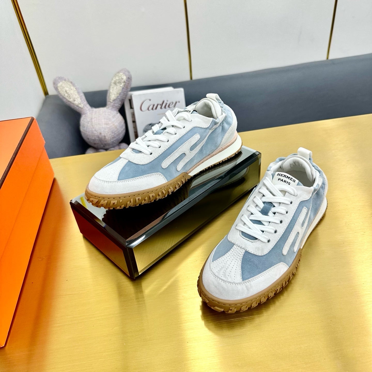 JET SNEAKER IN PALE GRAY MIX SAPPHIRE BLUE SUEDE、mysite、Cacoeks