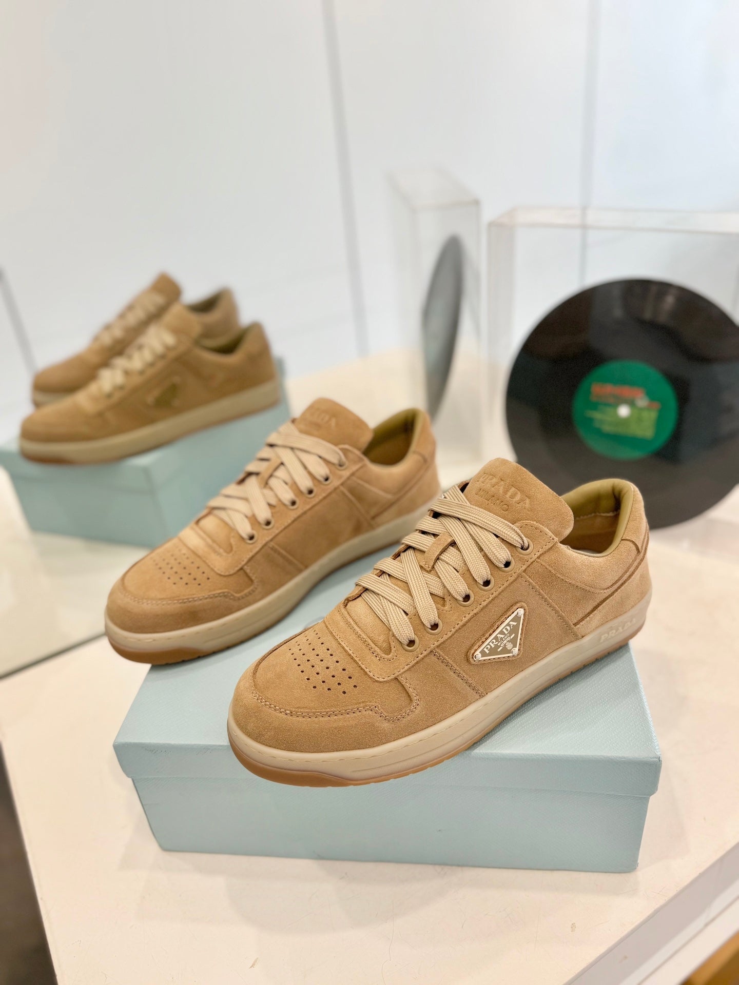 PRA DOWNTOWN PERFORATED SNEAKERS CAMEL SUEDE、mysite、Cacoeks