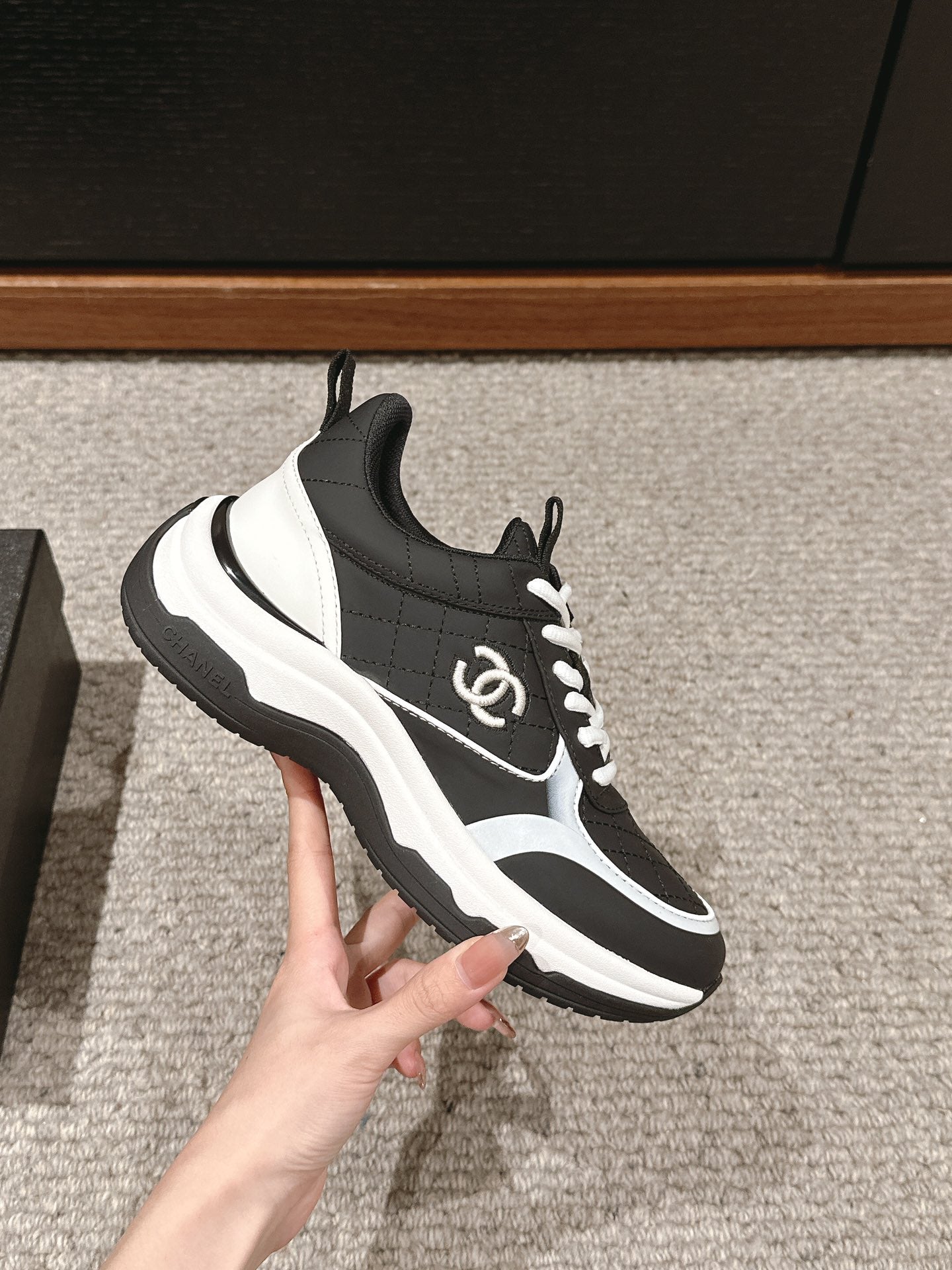 CC CLASSIC SNEAKER IN BLACK MIX WHITE LAMBSKIN、mysite、Cacoeks