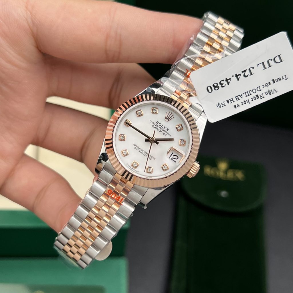 Đồng Hồ Rolex Nữ Rep 11 DateJust Mặt MOP Bọc Vàng Hồng 18K GM Factory 31mm (2)