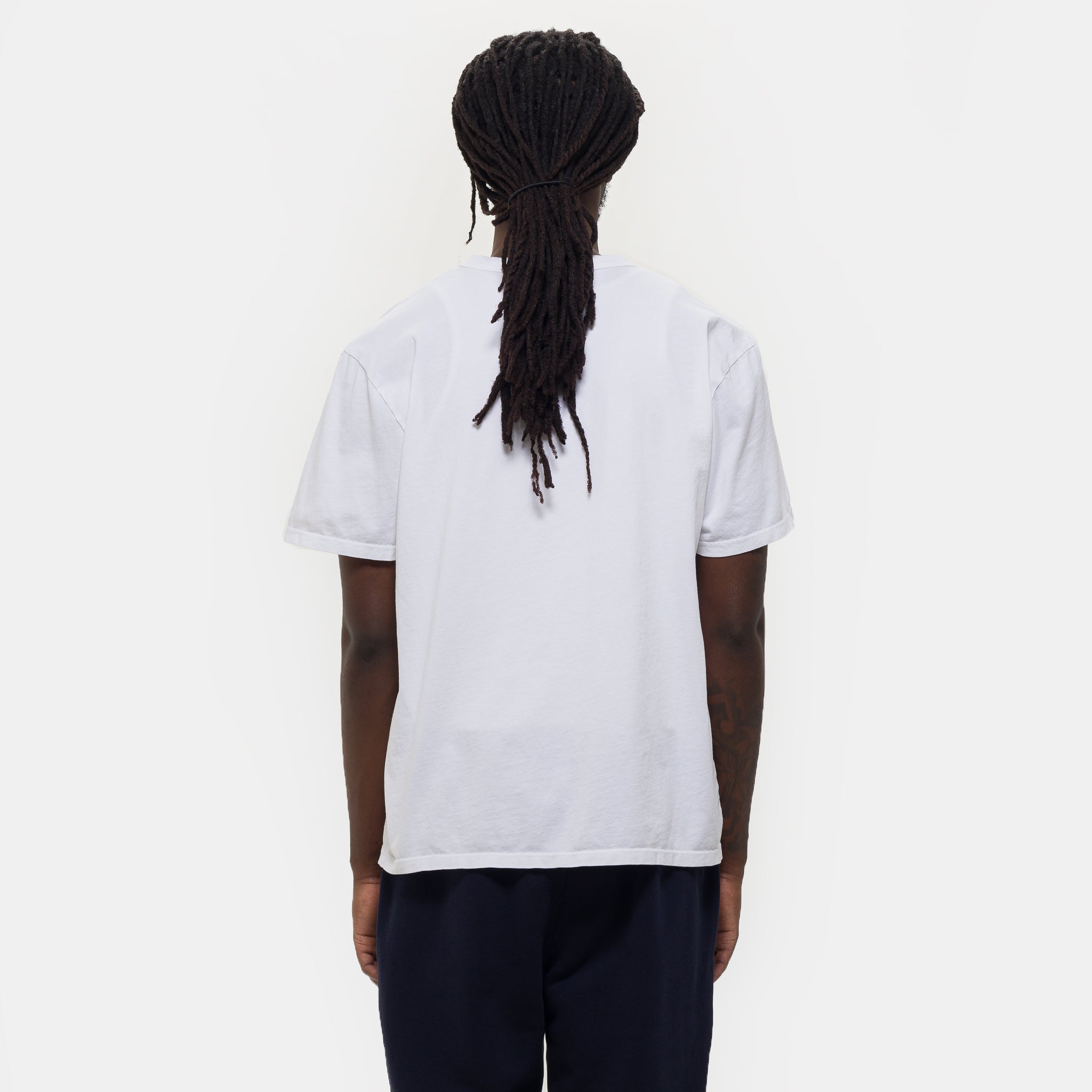 Lightweight Binded Neck T-Shirt in White