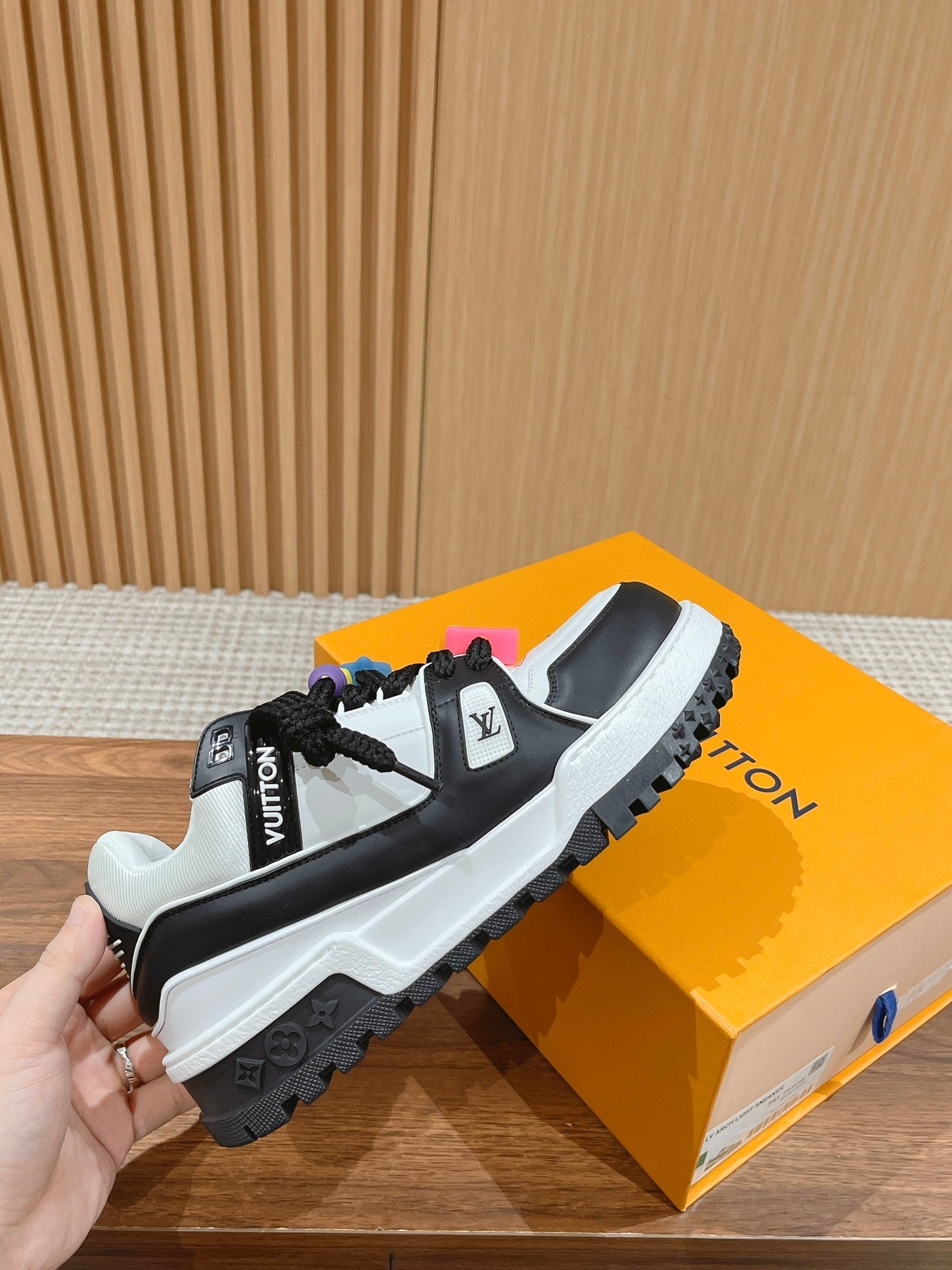 LV Trainer Maxi Sneaker White Mix Black Calfskin、mysite、Cacoeks