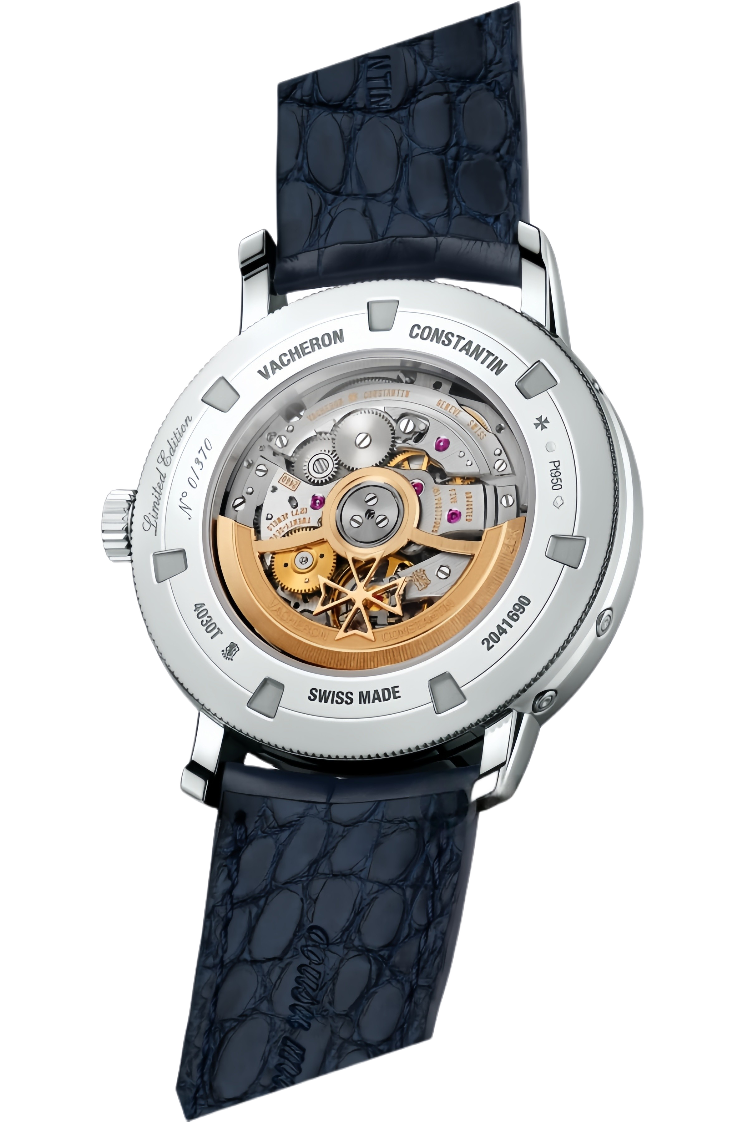 Vacheron Constantin Patrimony Moon Phase Retrograde Date Ref. 4030T/000P-H054 Super Clone Watch – Platinum Case Silver Dial Leather Strap Replica