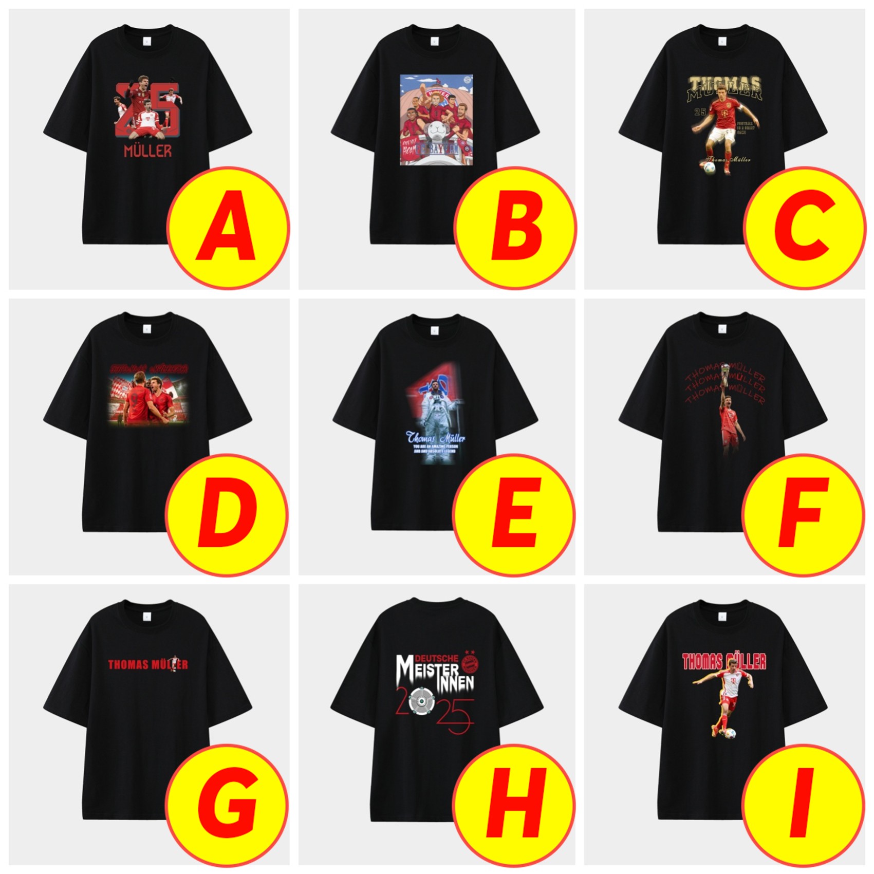 Unitedfootballkit.com | Bayern Munich Müller‘s Personal Highlights Unisex Pure Cotton T-shirt -Customize Name, Number and Patch | Worldwide Shipping