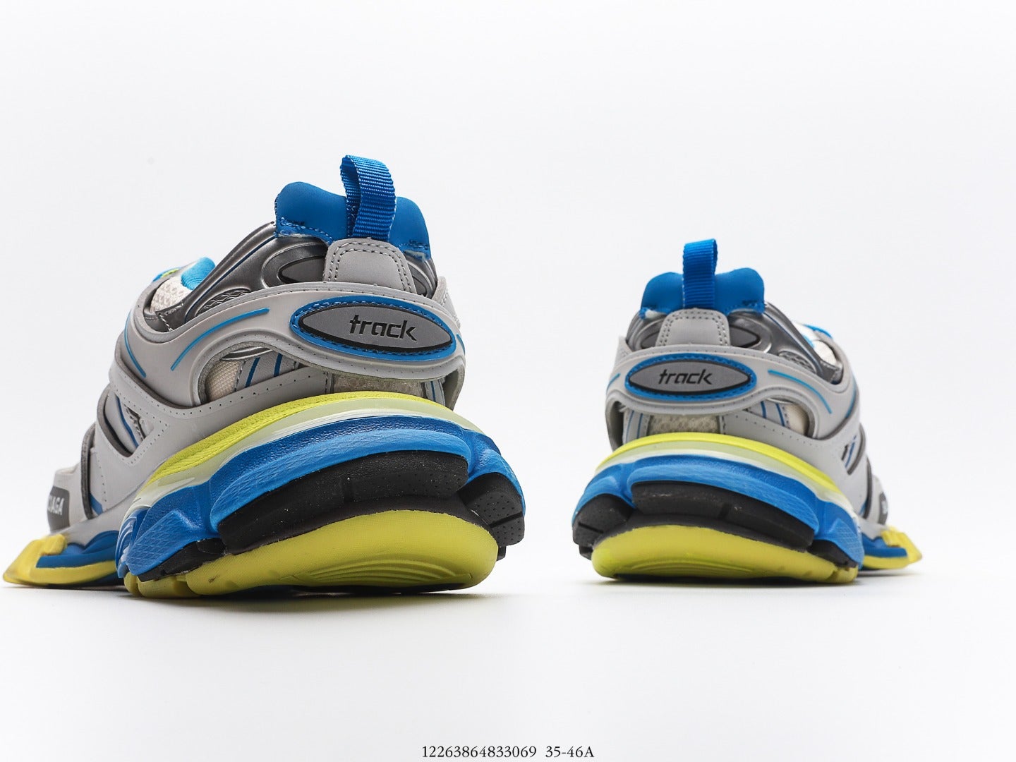 Balenciaga Track Trainer In Grey Blue Yellow、mysite、Cacoeks