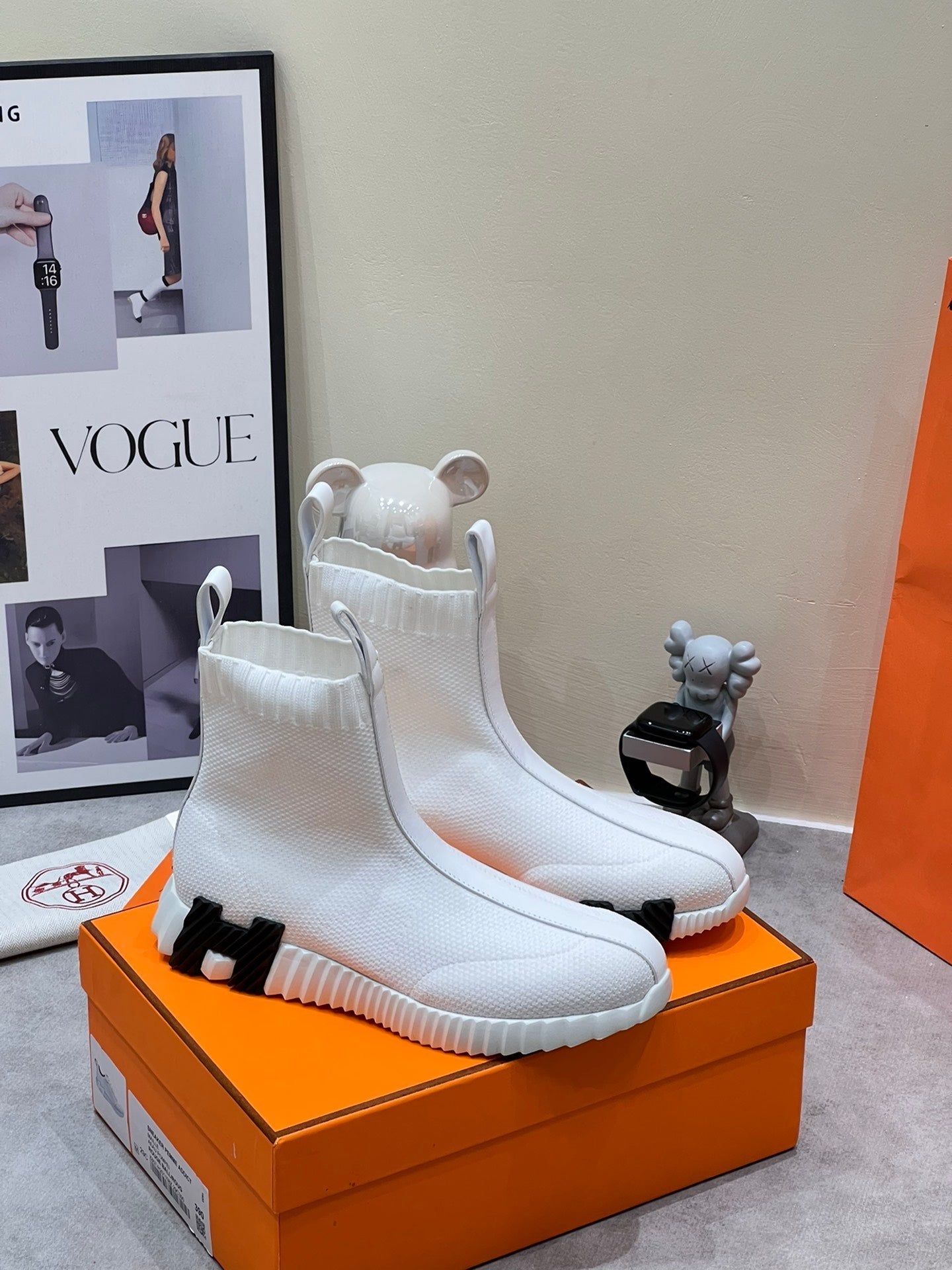 H FUN CLASSIC SNEAKER STYLISH WHITE FABRIC、mysite、Cacoeks