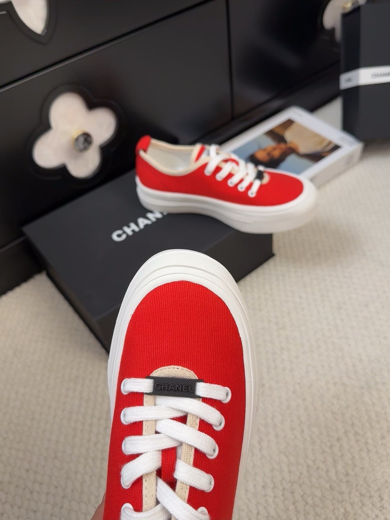 TRAINERS SHOES IN ORANGE RED FABRIC、mysite、Cacoeks