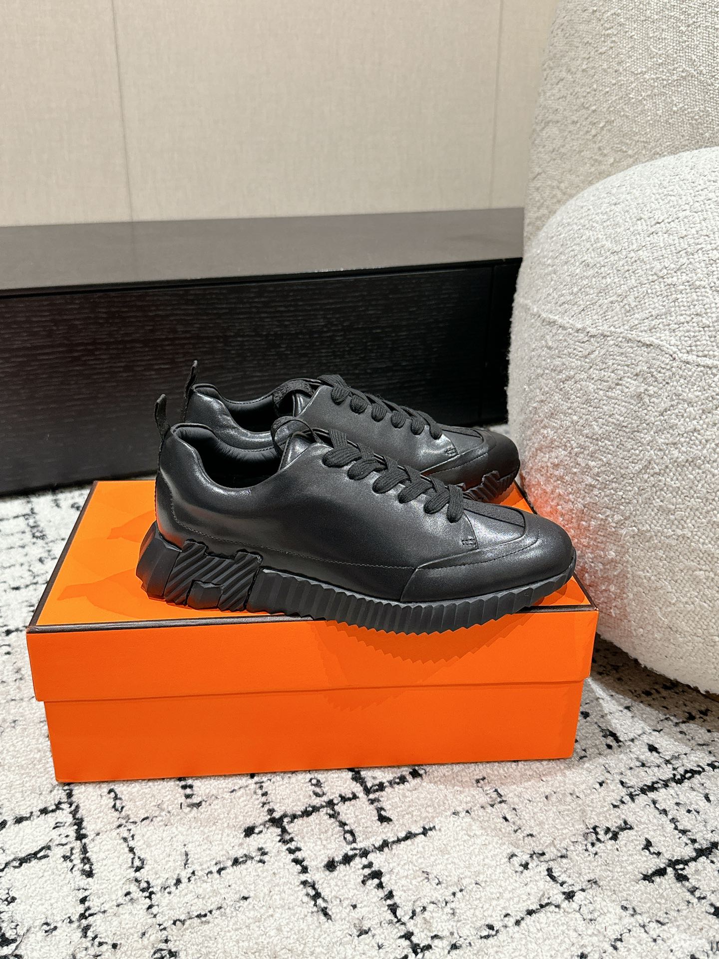 BOUNCING SNEAKER IN FULL BLACK CALFSKIN、mysite、Cacoeks
