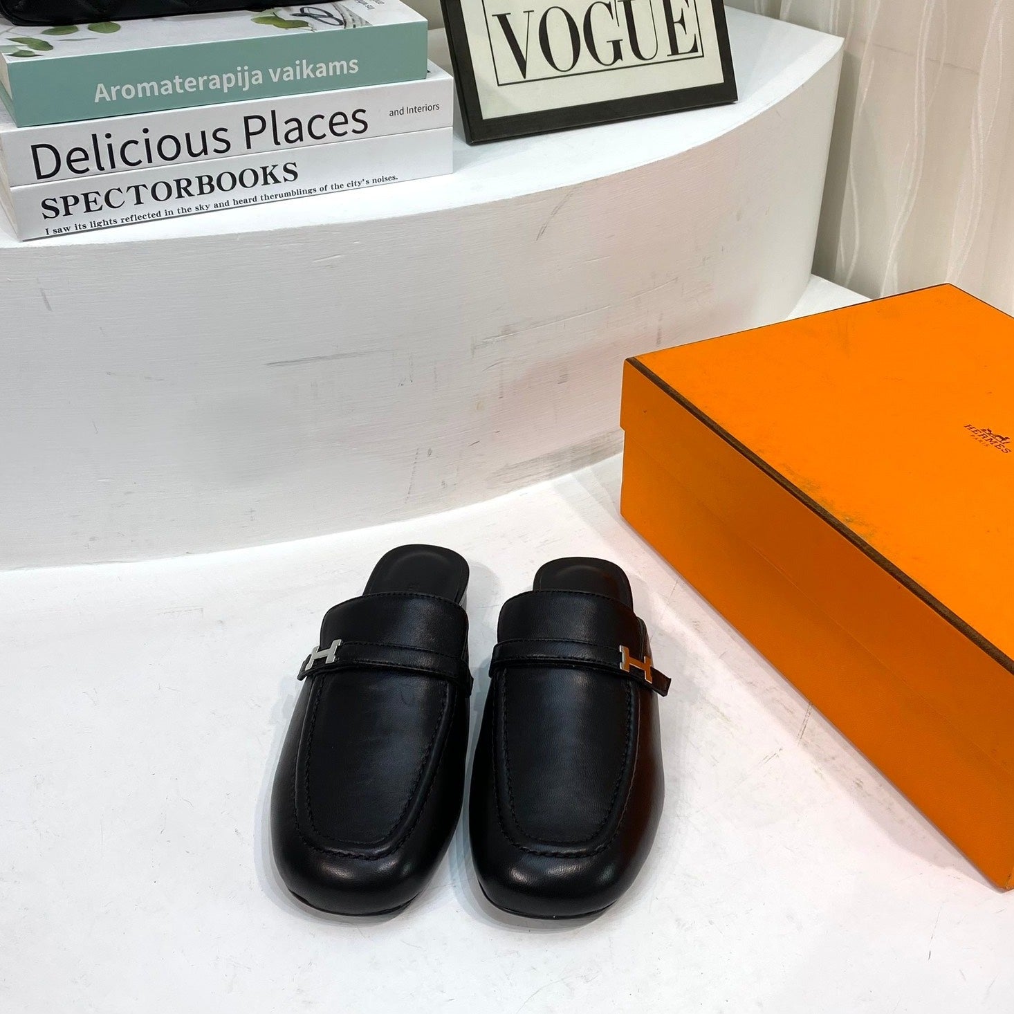 IENA MULE BLACK CALFSKIN、mysite、Cacoeks