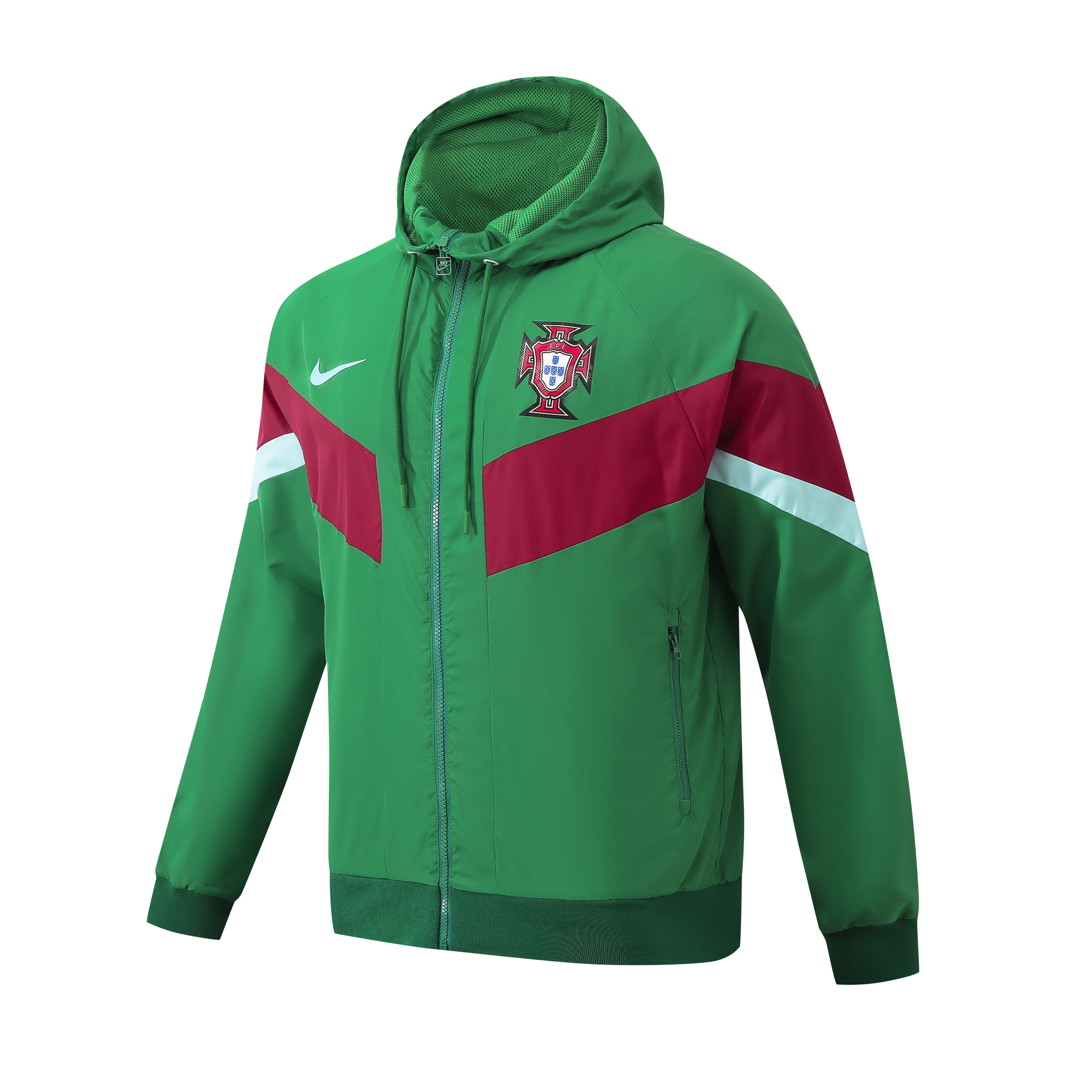 Higojerseys-Portugal 2024 National Team Anthem Green Hooded Windbreaker - Player Version