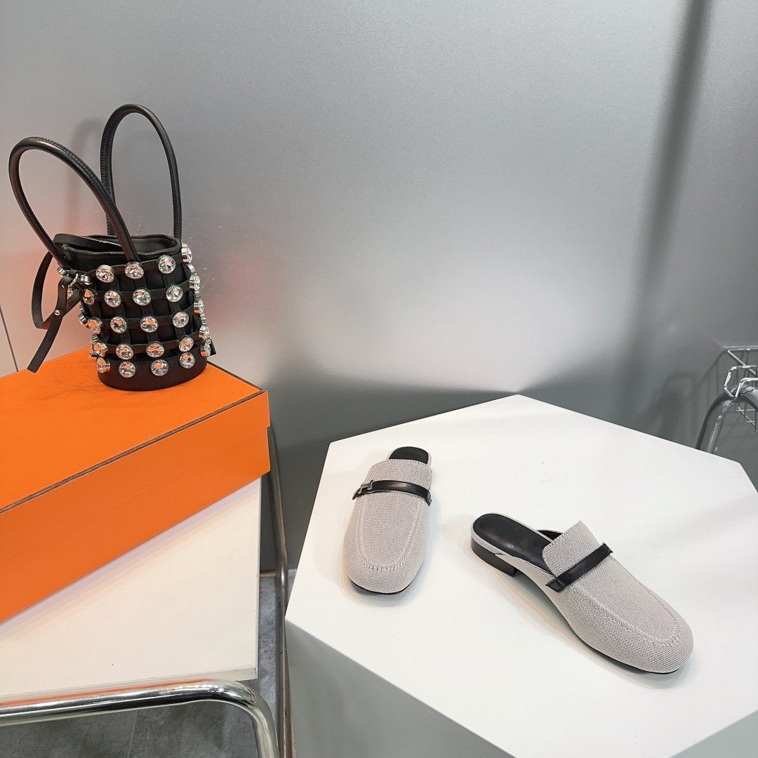 Lena Mule Gray Denim、mysite、Cacoeks