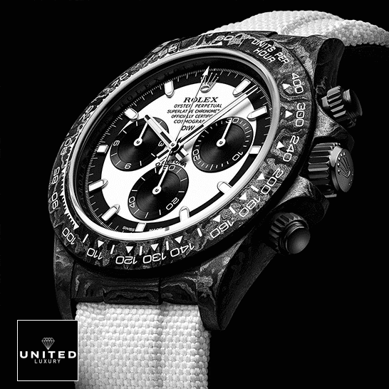 Rolex Daytona Carbon Cosmograph Cream Dial 4130CR Replica 3 Rolex Daytona Carbon Cream Dial Replica Black Background