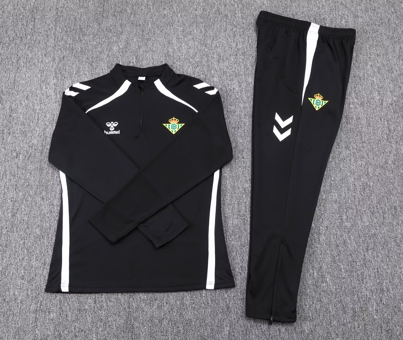 2025/2026 Real Betis Half-Pull Training Suit Black Football Shirt 1:1 Thai Quality Set:football jersey mysite: unitedjerseyfootball 邓江浪:football