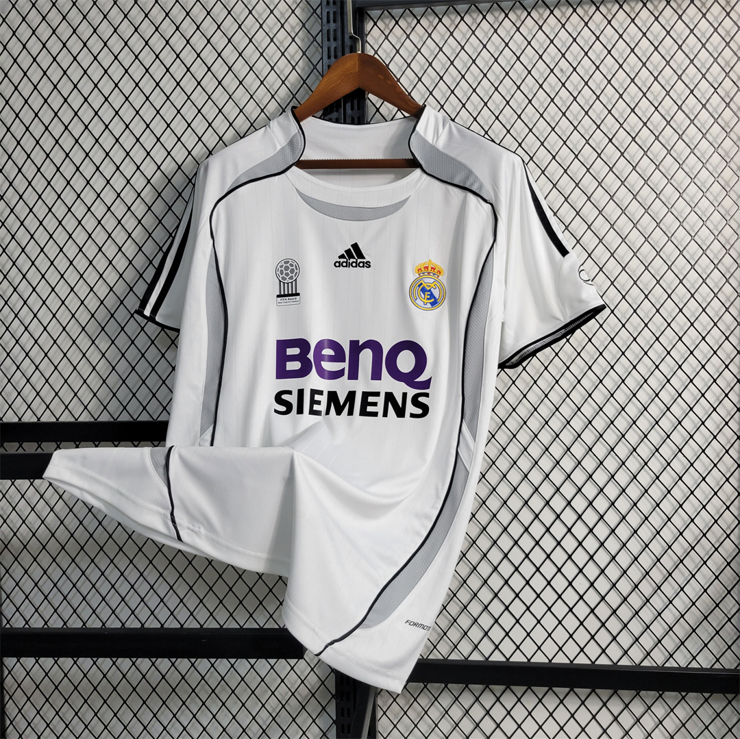 JerseysGala.com | Real Madrid Retro 06-07 Home Stadium Jersey -Customize Name, Number and Patch | Worldwide Shipping