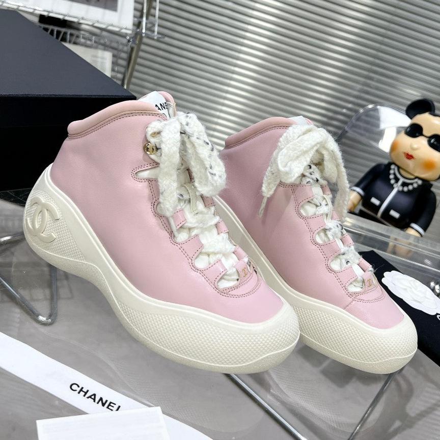 CC CANO ALTO SNEAKER IN BLUSH PINK CALFSKIN AND WHITE RUBBER、mysite、Cacoeks