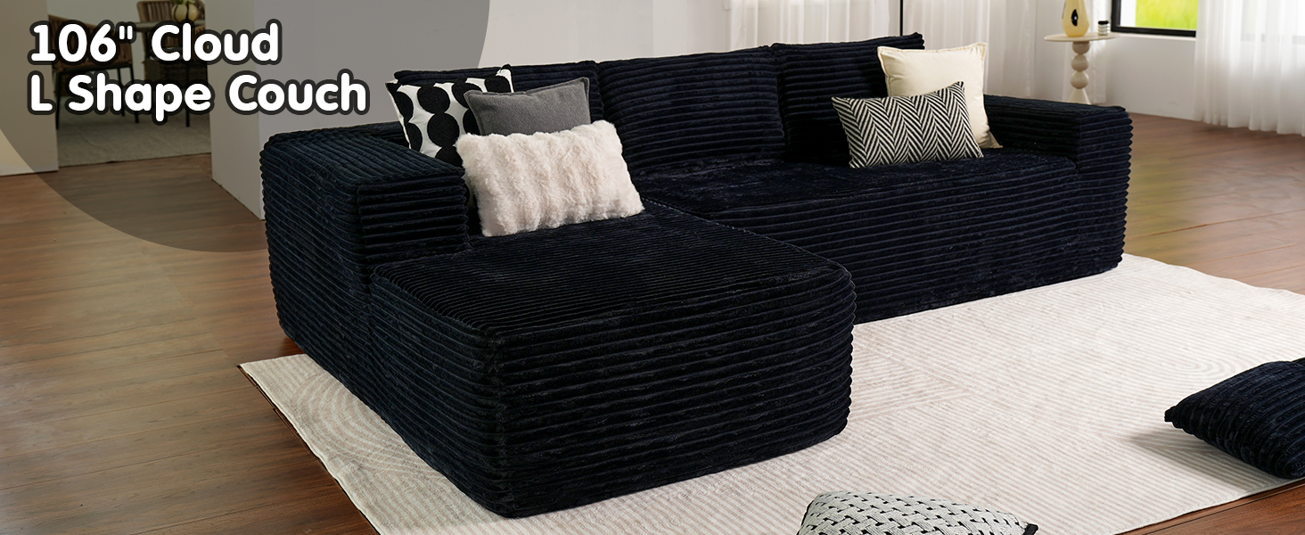 Modern Minimalist 104" L-Shape Couch