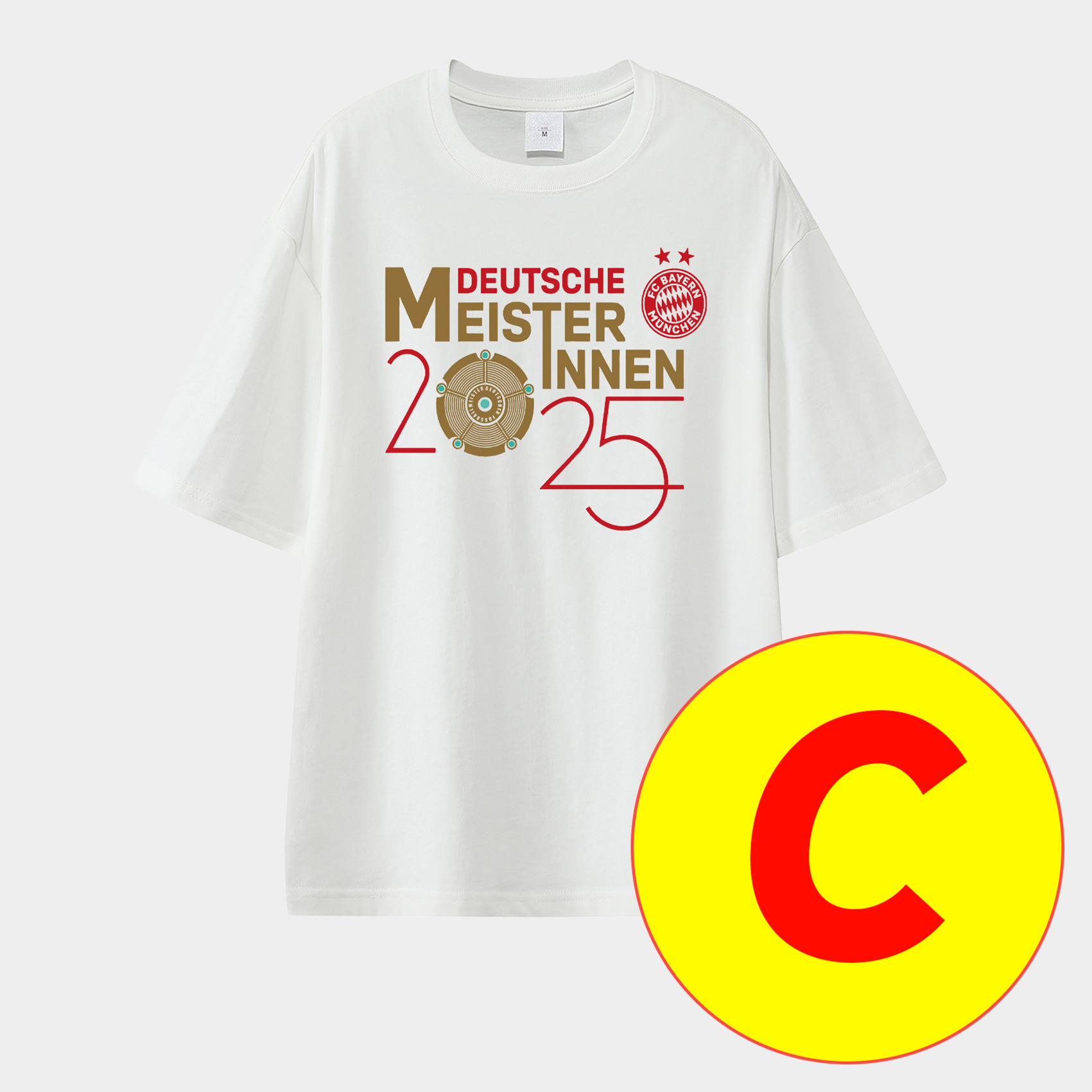 Unitedfootballkit.com | Bayern Munich Bundesliga Champions Deutscher Meister 2025 Unisex Pure Cotton T-shirt -Customize Name, Number and Patch | Worldwide Shipping