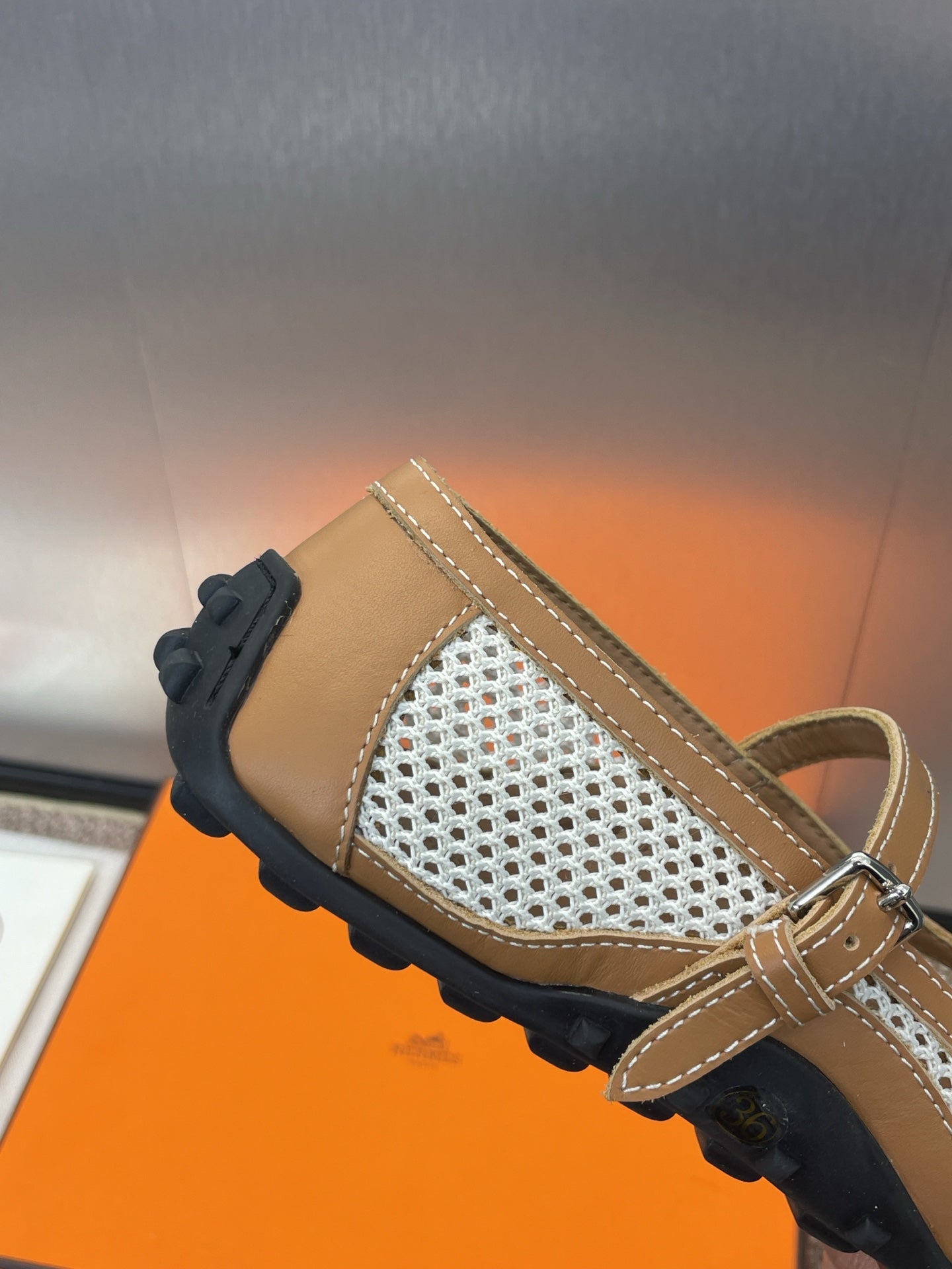 KICHU BALLET FLAT IN BRONZE BROWN CROCHET KNIT AND CALFSKIN、mysite、Cacoeks