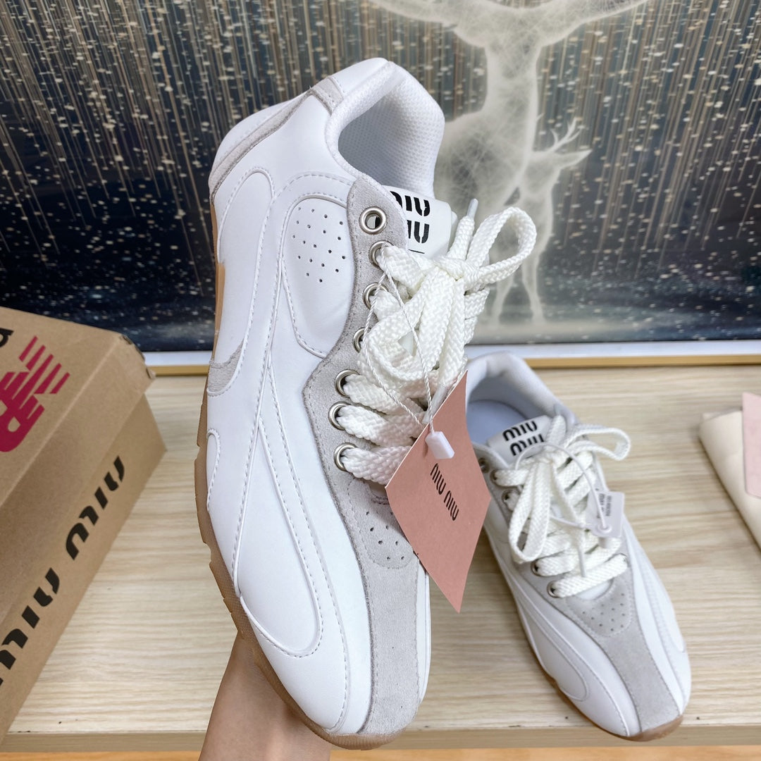 NB White and Gray Sneakers Cowhide、mysite、Cacoeks