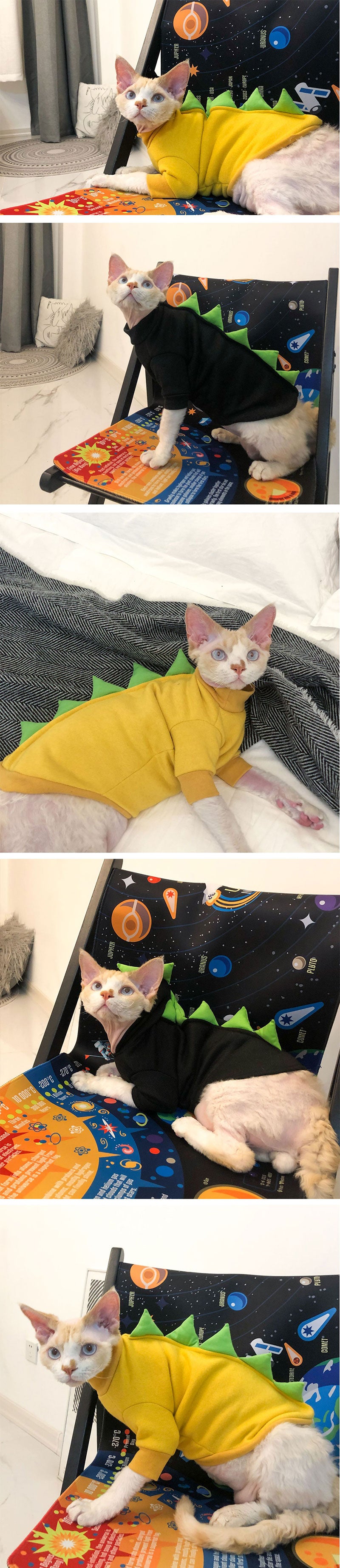 Cotton Dinosaur Cat Clothes 2 Color Vest