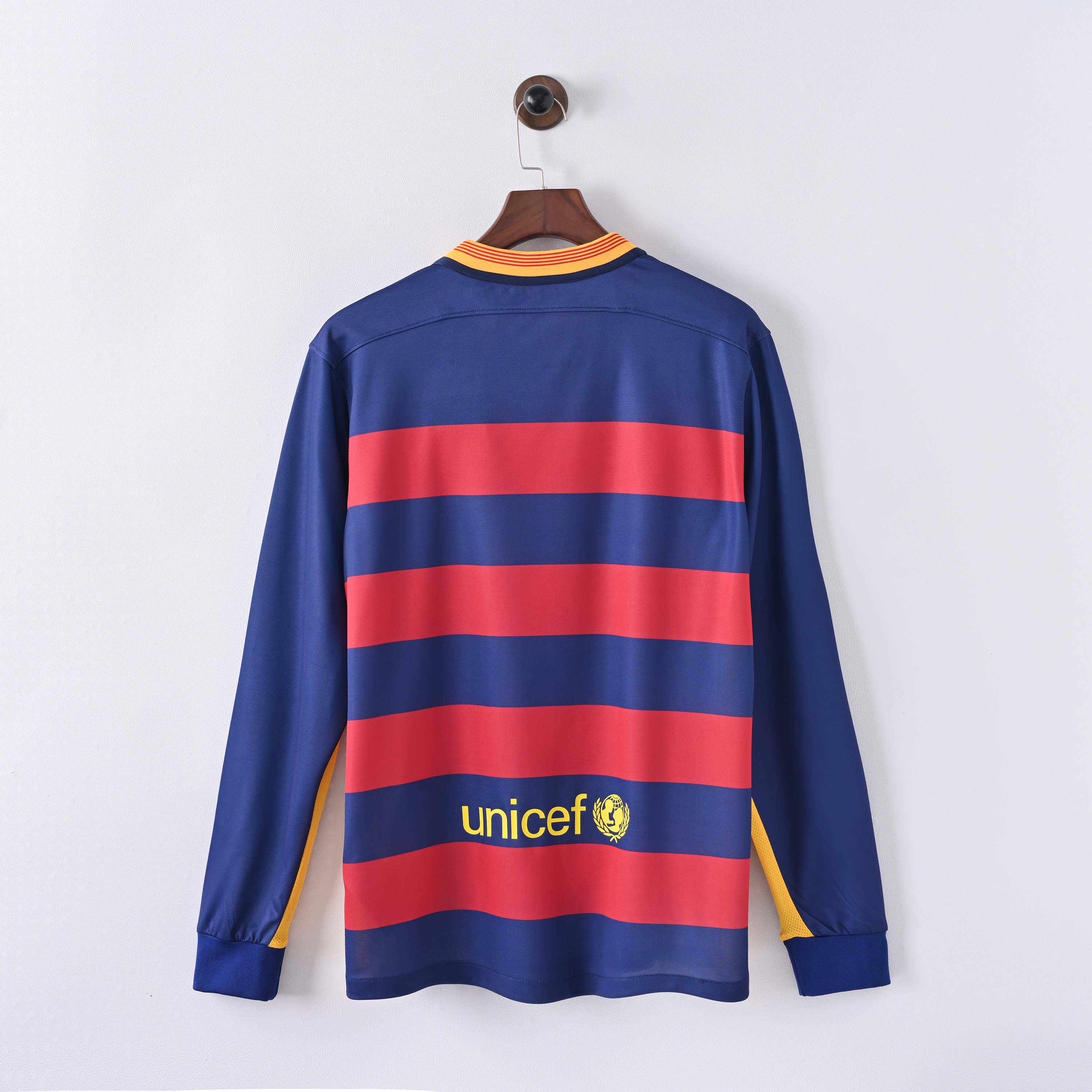 2015/2016 Retro Long Sleeve Barcelona Home Football Shirt 1:1 Thai Quality:football jersey mysite: unitedjerseyfootball 邓江浪:football