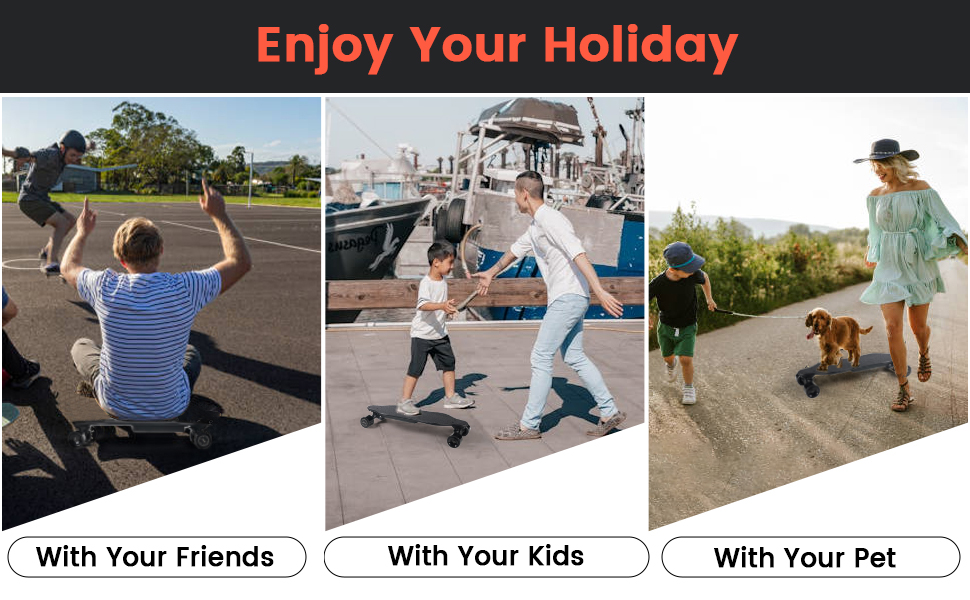 Enjoy an electric skateboard ride together!