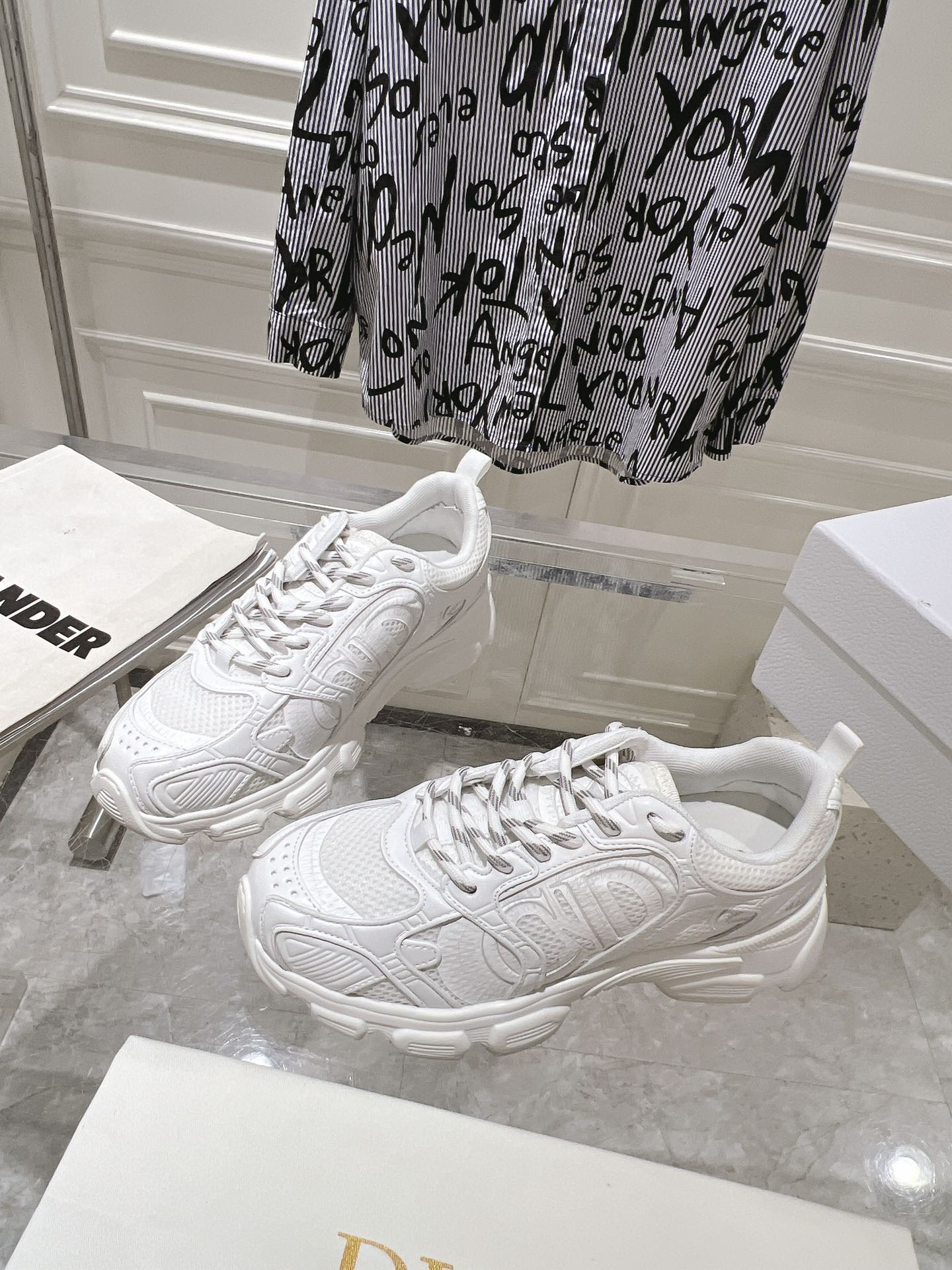 DIOR 25S CHRONO SNEAKER 45MM IN MESH WITH WHITE CALFSKIN、mysite、Cacoeks