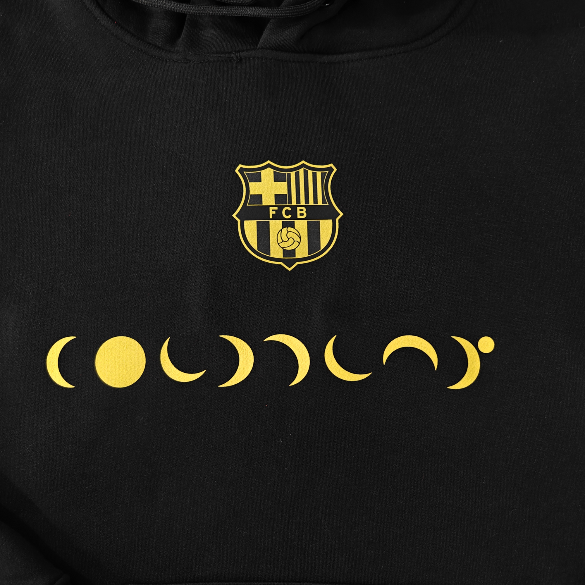ManixJersey.com | Barcelona X Coldplay 24-25 Moon Silhouette Hoodie - Black -Customize Name, Number and Patch | Worldwide Shipping