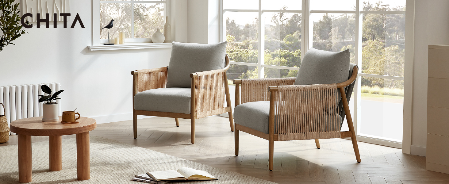 CHITA Braid Armchair, Modern Accent Chair for Living Room