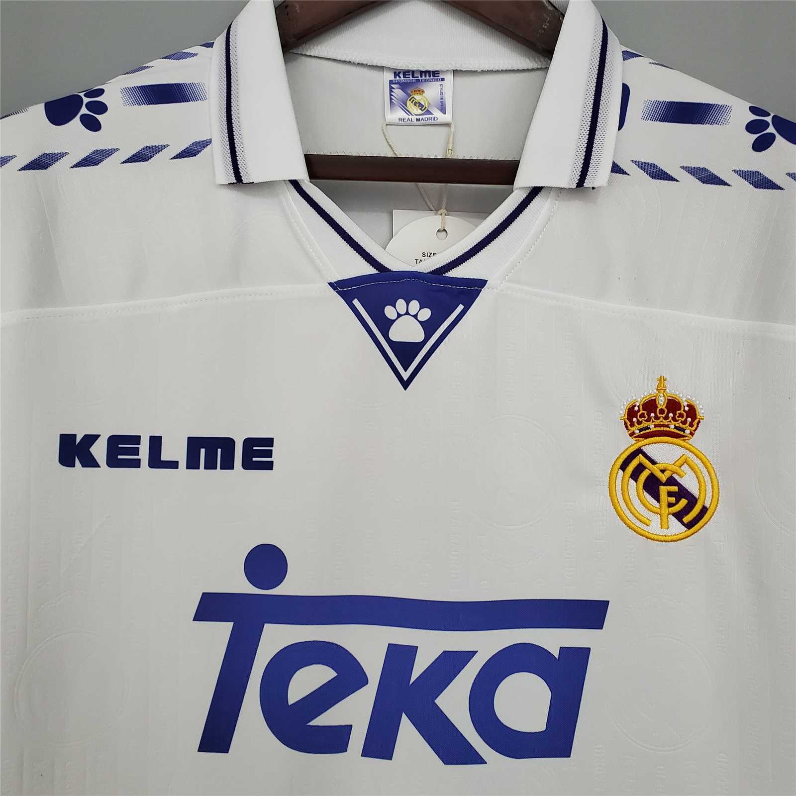 ManixJersey.com | Real Madrid Retro 96-97 Home Stadium Jersey -Customize Name, Number and Patch | Worldwide Shipping