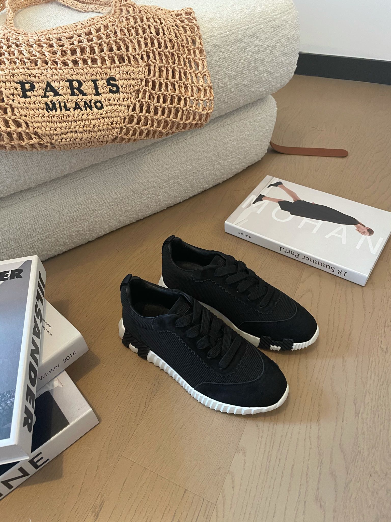 BOUNCING SNEAKERS BLACK CALFSKIN、mysite、Cacoeks