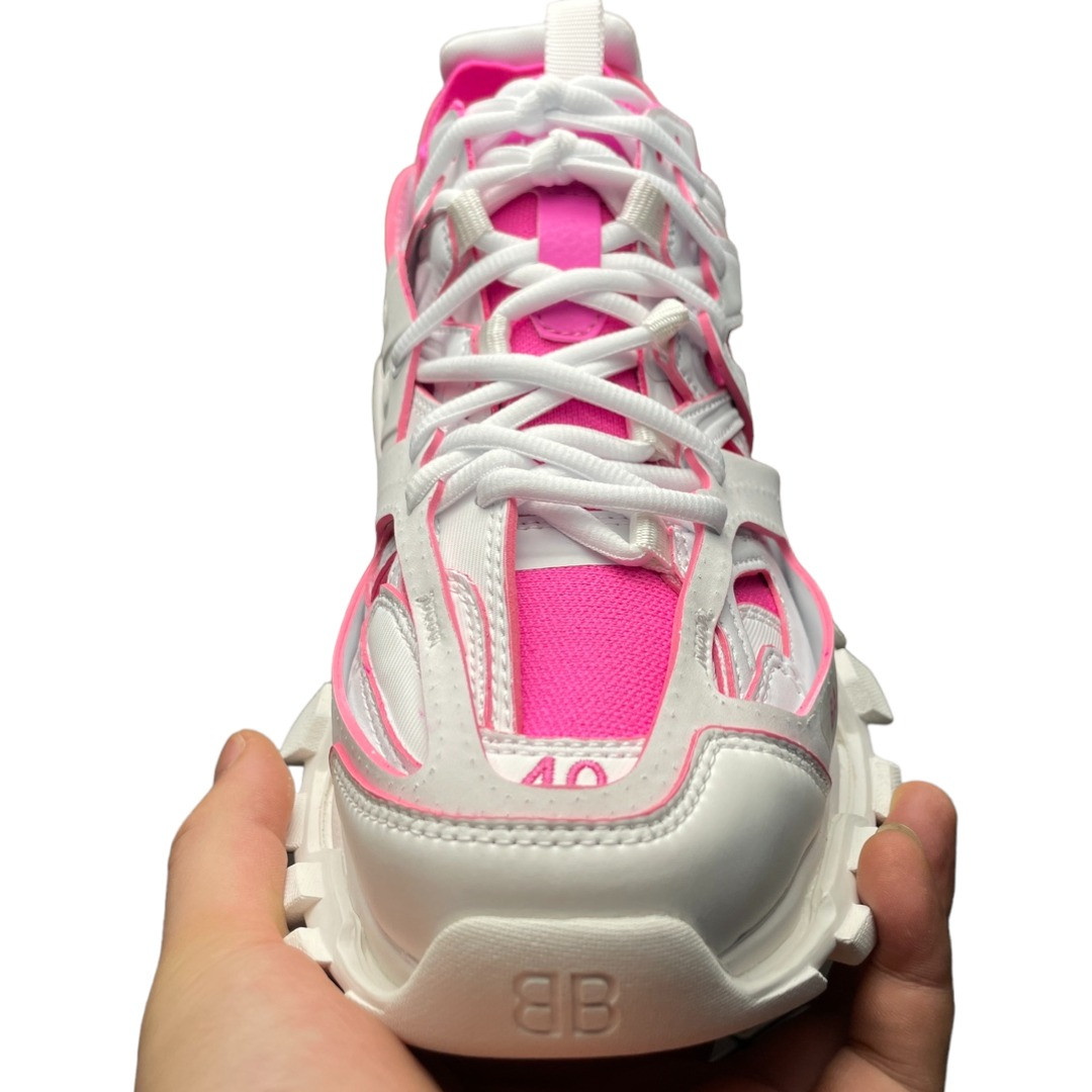 Balenciaga Track Sock Sneaker in White Neon Pink、mysite、Cacoeks