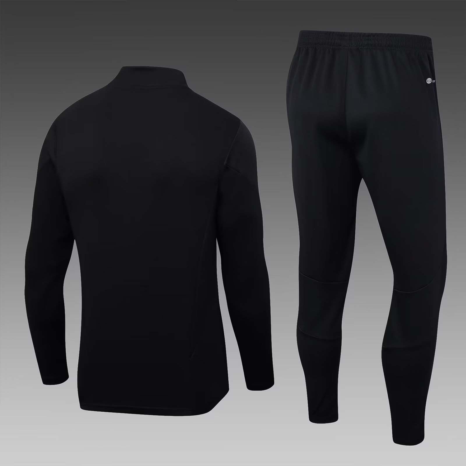 2023/2024 Bayern Munich Half-Pull Training Suit Black Football Shirt 1:1 Thai Quality Set:football jersey mysite: unitedjerseyfootball 邓江浪:football