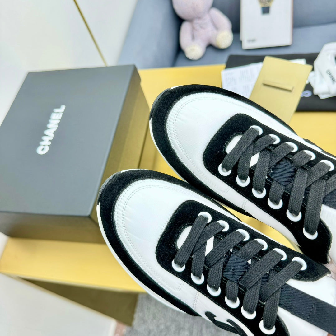 CLASSIC TRAINER IN BLACK MIX WHITE MERCERIZED VELVET、mysite、Cacoeks