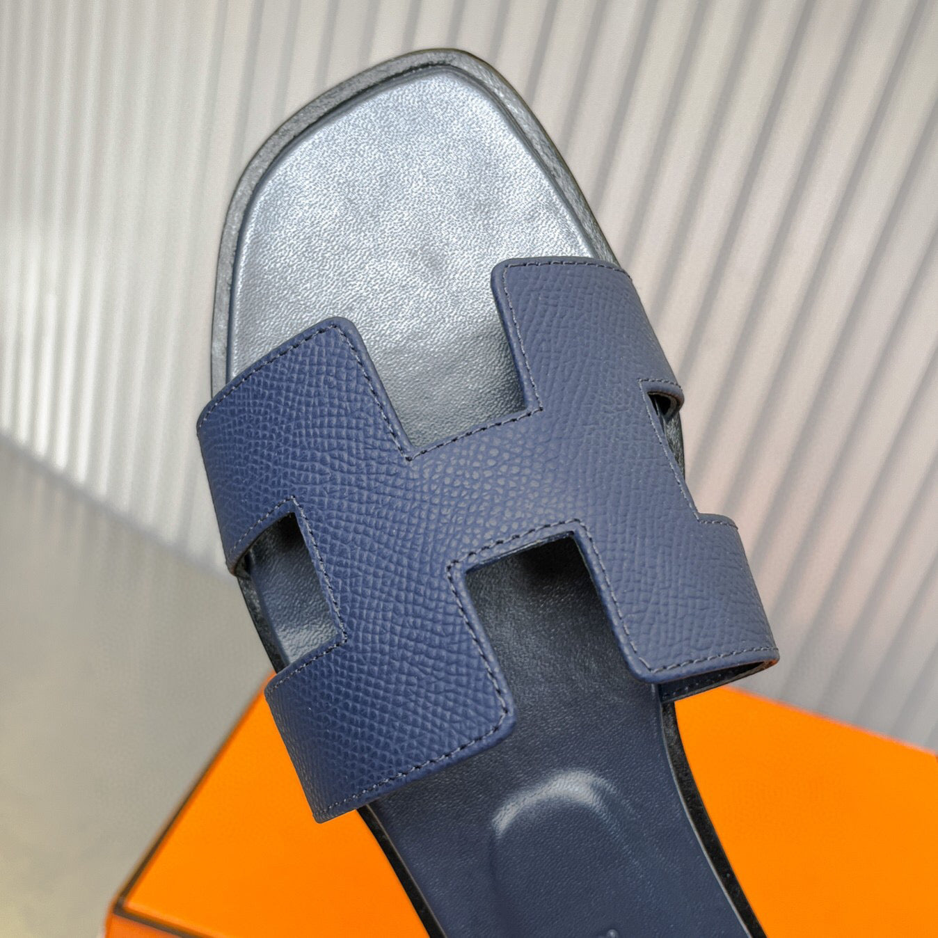 0RAN SANDAL IN DARK BLUE CALFSKIN、mysite、Cacoeks
