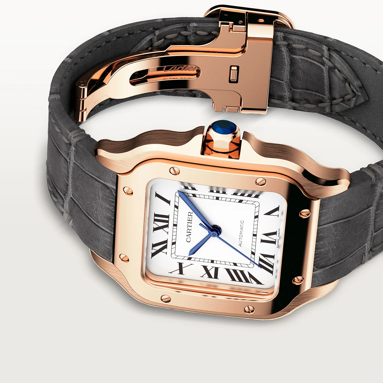 Super Clone 1:1 CARTIER SANTOS Medium Model Rose Gold WGSA0028 Replica-fasswatch