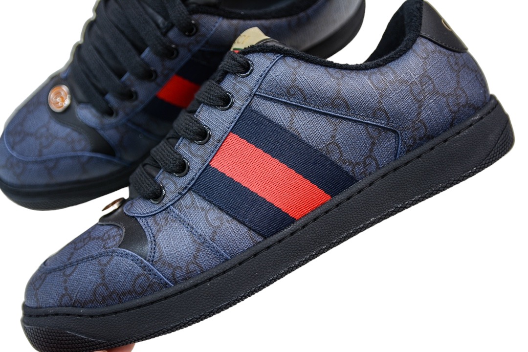 Gucci Screener Sneaker Blue and Dark Blue GG Supreme Canvas、mysite、Cacoeks