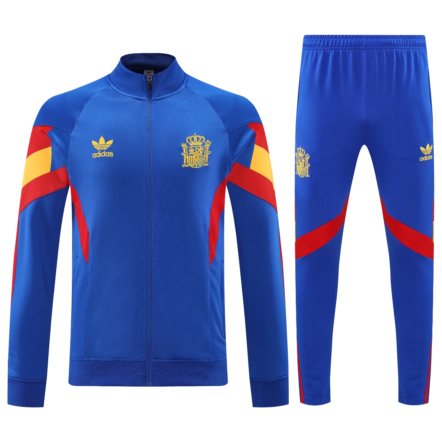 UltraTrikot-Spain 25-26 Jacket Training Tracksuit - Blue Jackets & Pants with Red and Yellow