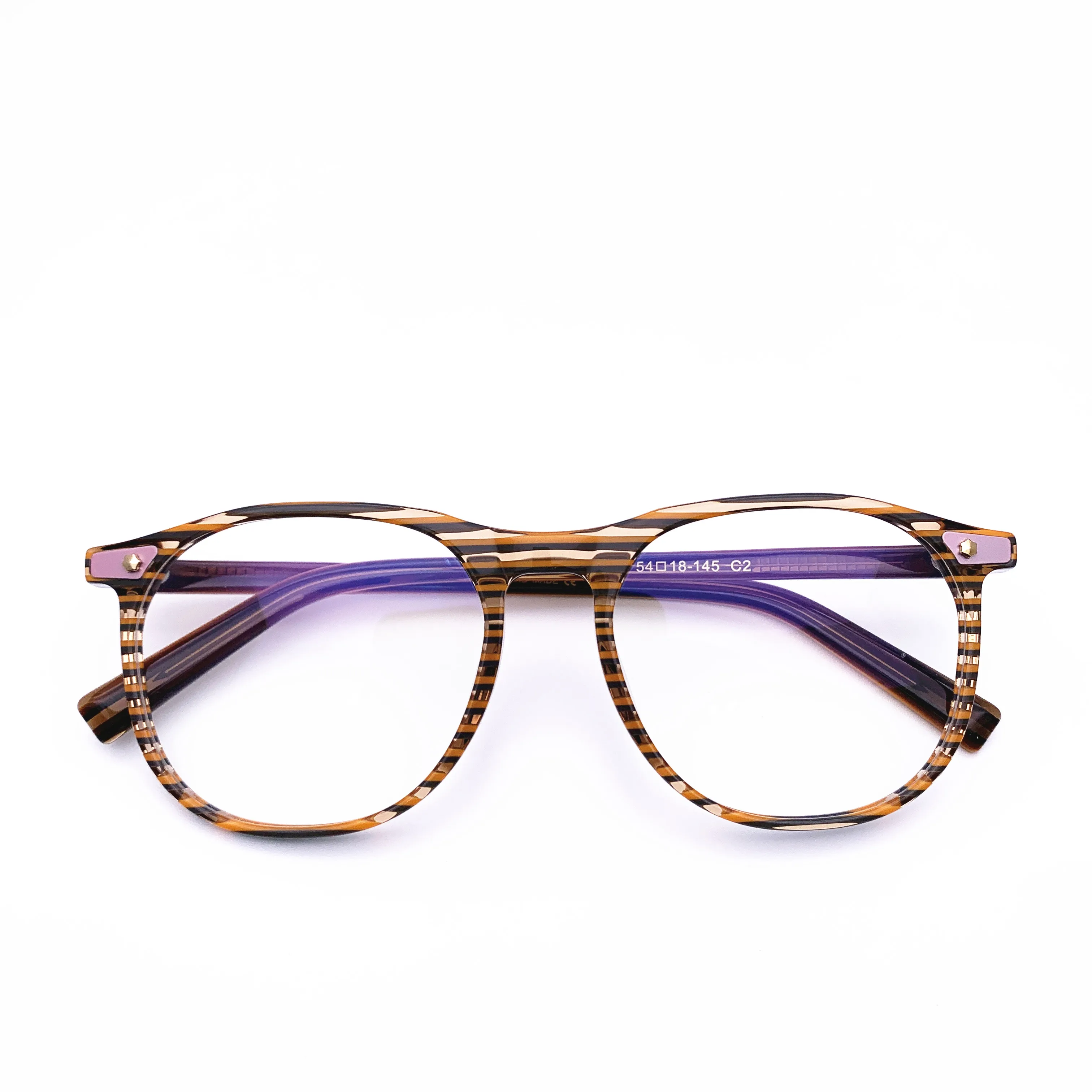 Belight Optical  Women Men Acetate Fancy Colorful Floral Color Star Rivet Design Spectacle Frame Precription Lens HP245