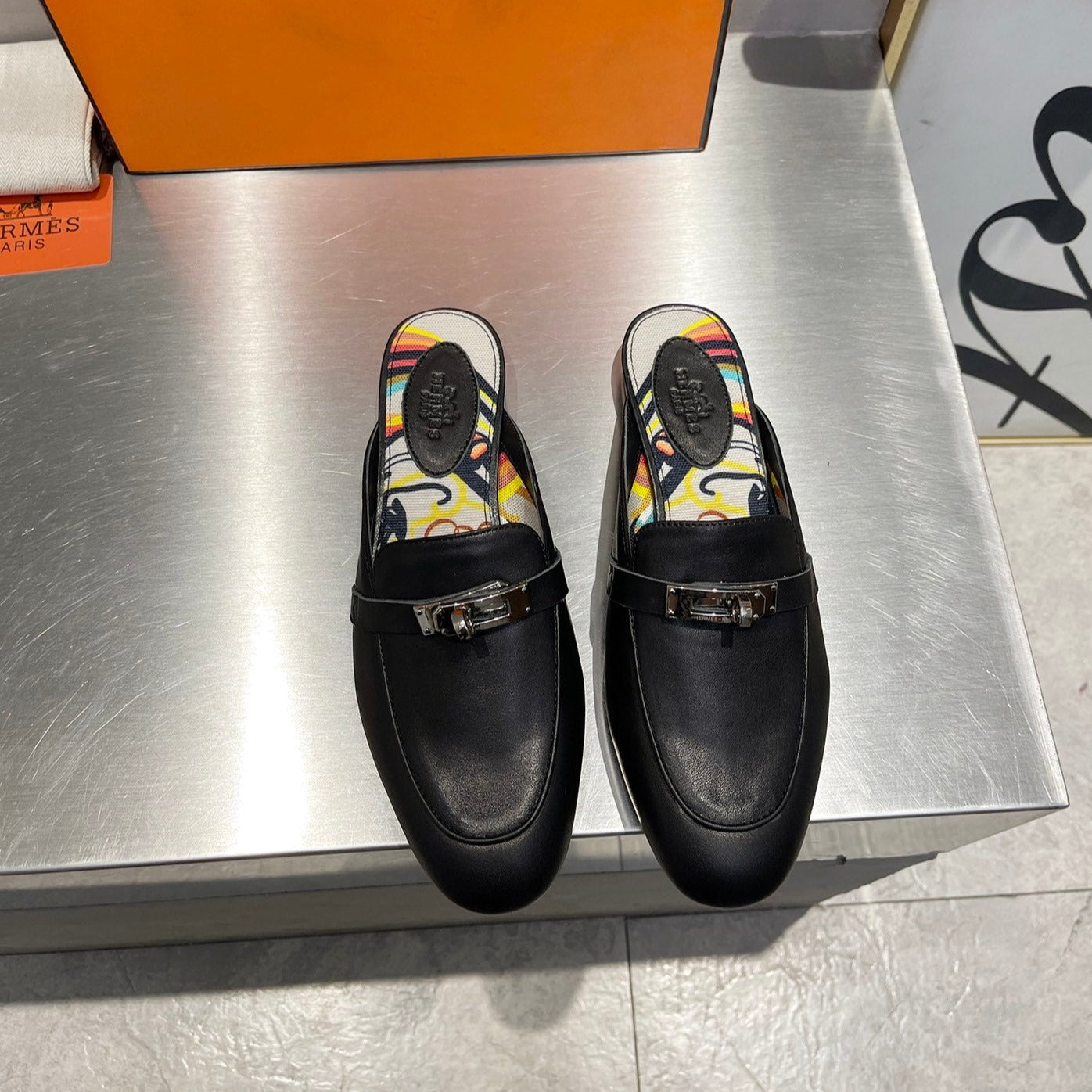 0Z MULE BLACK CALFSKIN WITH PATTERN、mysite、Cacoeks