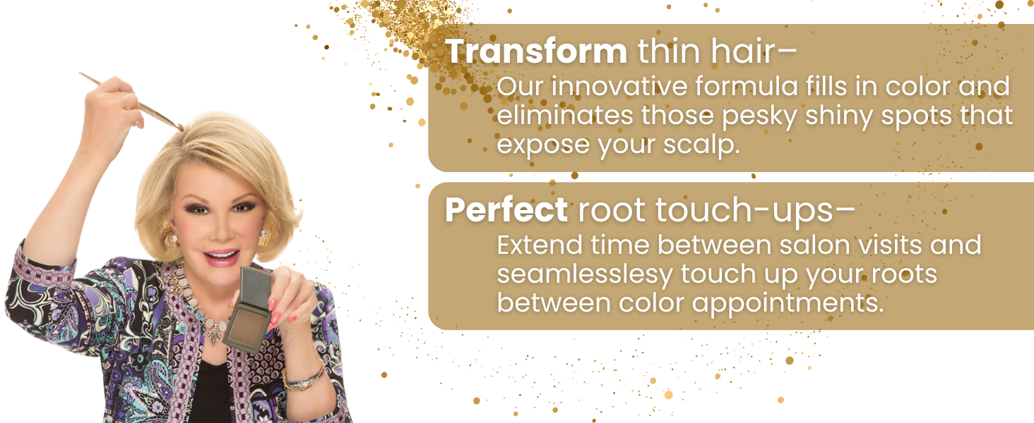 Root touch-up for shiny hair Root touch-up for volume Root touch-up for texture