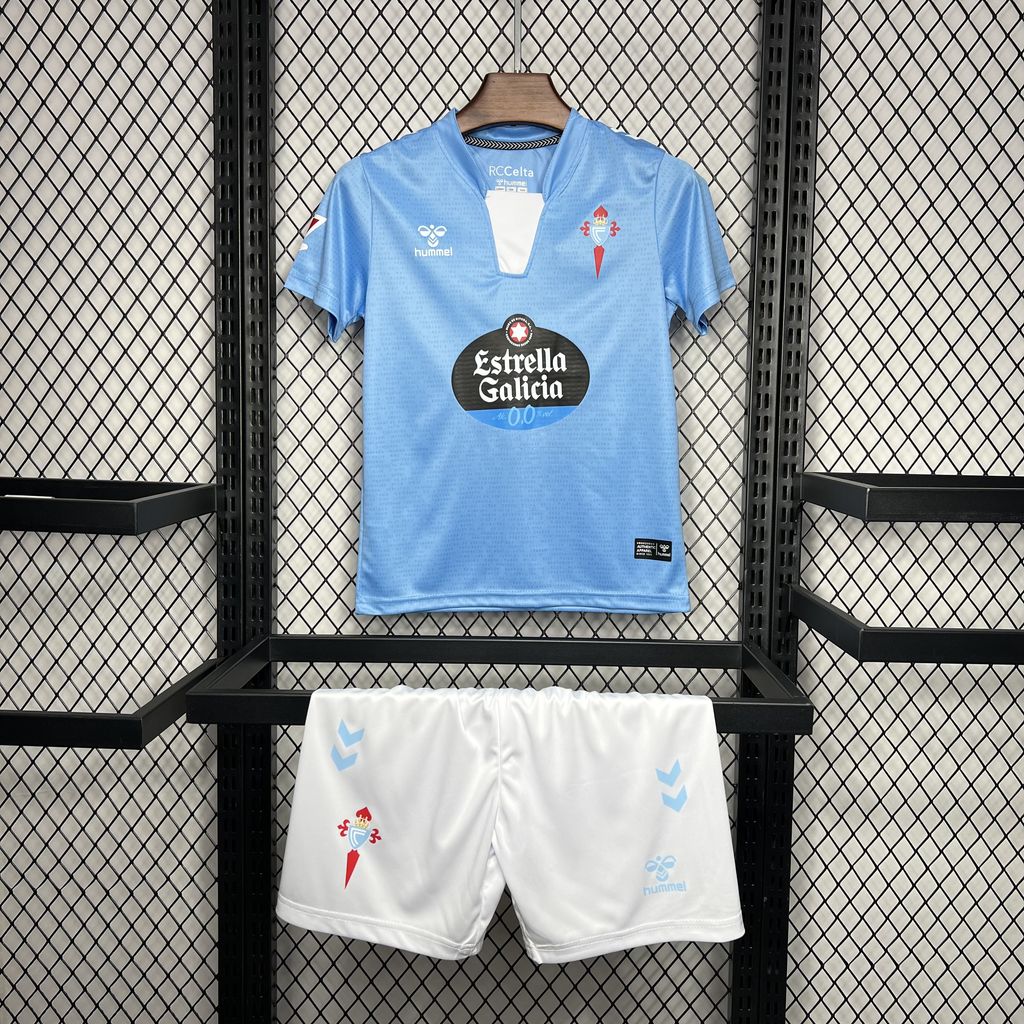 Higojerseys-Celta Vigo 24-25 Home Stadium Kids Kit