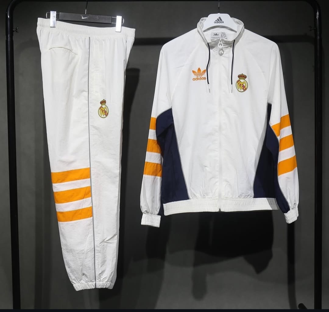 2024/2025 Real Madrid Windbreaker White Football Jersey Set 1:1 Thailand Quality:football jersey mysite: unitedjerseyfootball 邓江浪:football