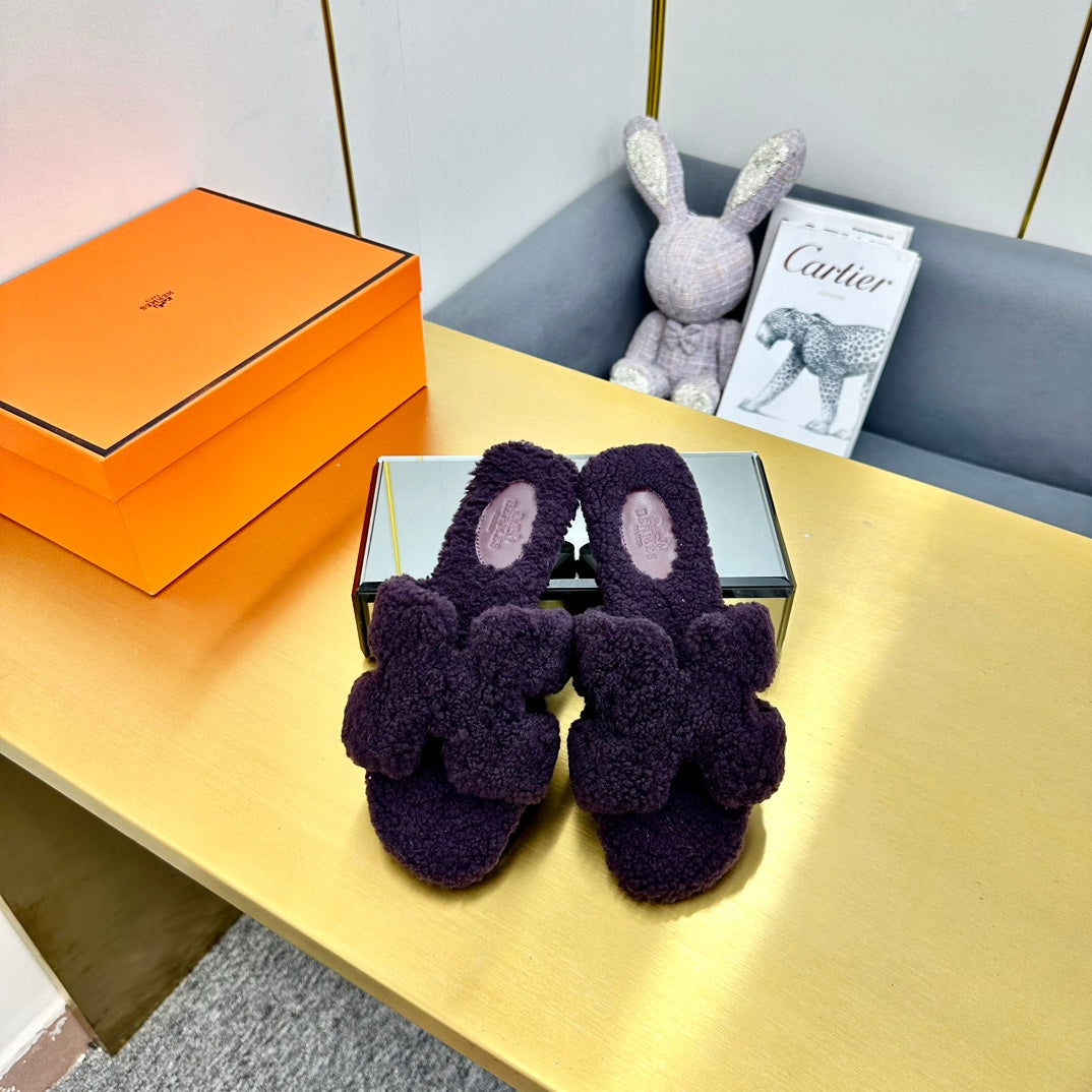 0RAN SHEARLING SANDALS EGGPLANT PURPLE、mysite、Cacoeks
